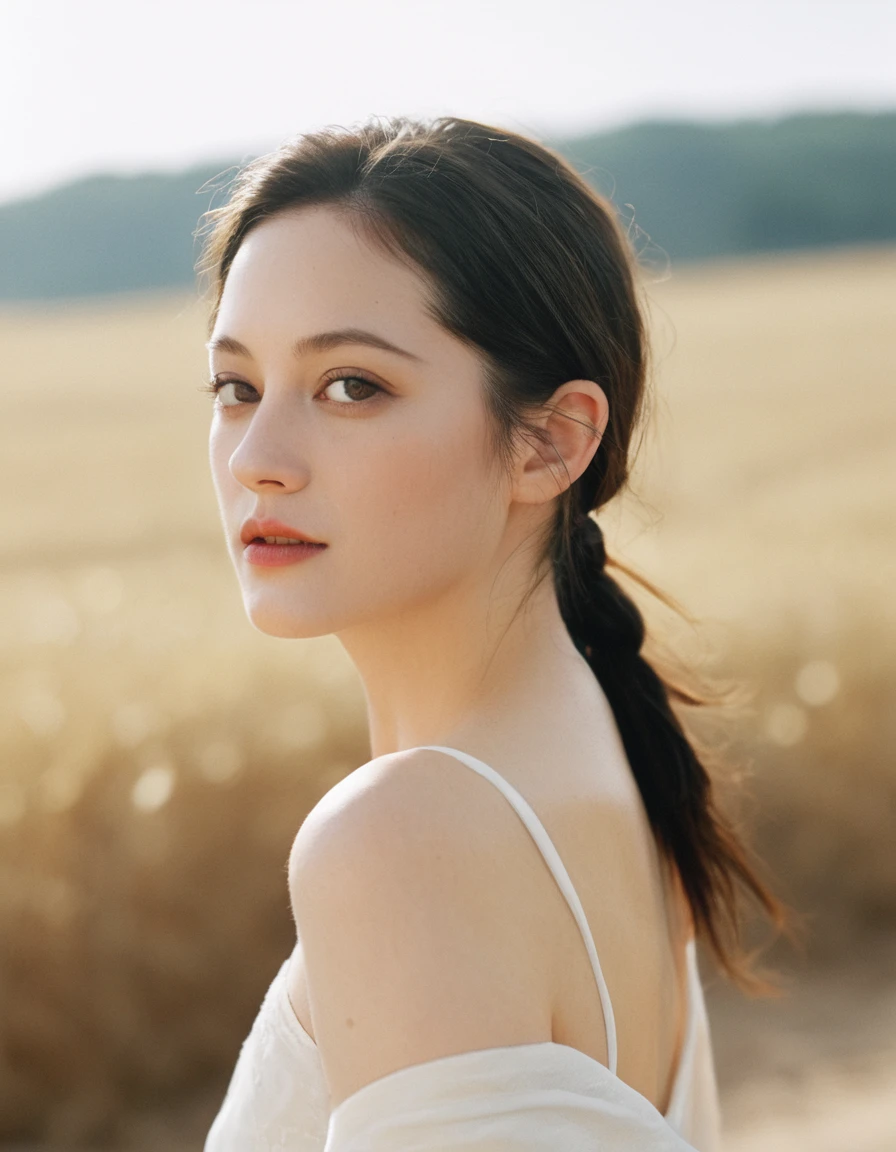 xxmixgirl, Upper body of a beautiful cute long face Japanese girl, happy smiling, still from the film, ((young Marion Cotillard face : 1.2)), ((young Anne Hathaway face: 1.0)), from front, portrait photo of a cute 25 y.o woman, looks at viewer, full lips, natural skin, skin moles, stormy weather, (cinematic, film grain:1.1), ((asian winged eyes, very long and slender slim face, windy tousled, long straight black ponytail, cropped top)), Leica SL3, Summicron-SL 75mm ASPH, F/2, (cinematic still:1.2) Kodak Gold 200 film, bokeh, rim lighting, silhouette, shallowed depth of field, dynamic hands up,