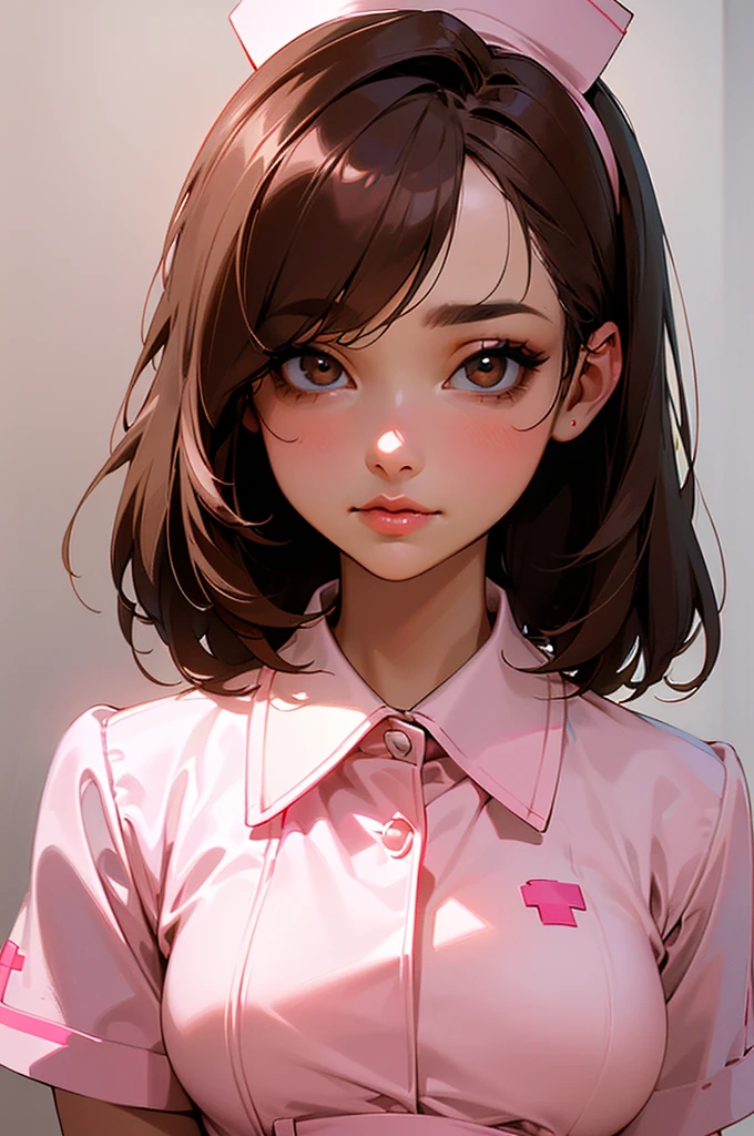 Anime girl in pink wet clothes, Realistic shadows, Delicate skin, The breasts are very small, Black Hair, Headband, Very detailed, 8k highly detailed face, Perfect face shape, Perfect lips, Perfect nose, Correction of beautiful eyes, Viewers, masterpiece, best quality, Single Girl, not good, No, Solitary