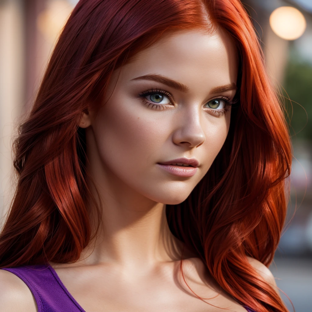 Daphne Blake, High Resolution, Red Hair, Detail, Super Detailed, cute face, seductive, model