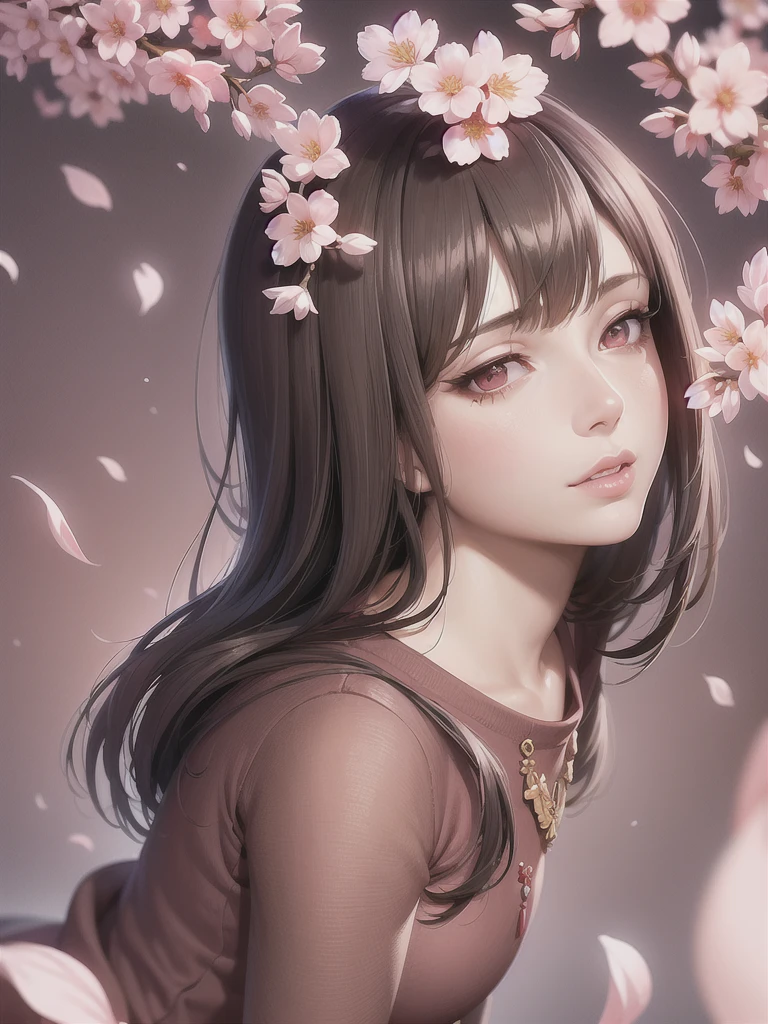 a  full-length,cherry blossom background,short skirt,detailed face,beautiful eyes,detailed lips,long eyelashes,portrait,detailed skin,intricate details,realistic,photorealistic,highly detailed,masterpiece,8k,HDR,vibrant colors,cinematic lighting