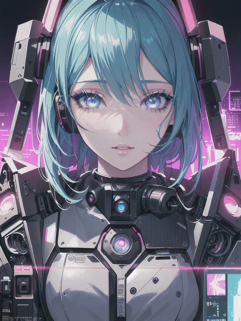 1girl, anime character with a television head, detailed electronic devices, danganronpa digital art, best anime 4k, konachan wallpaper, television head, digital art 4k, anxious, anime style 4k, 4k anime wallpaper, digital cyberpunk anime art, 4k manga wallpaper, digital cyberpunk - anime art, anime cyberpunk art, modern cyberpunk anime, detailed face, beautiful detailed eyes, beautiful detailed lips, extremely detailed eyes and face, long eyelashes, intricate detailed mechanical elements, advanced technology, neon lights, abstract futuristic background, cinematic lighting, vibrant colors, photorealistic, 8k, detailed rendering, masterpiece