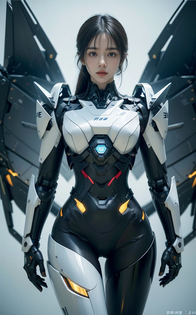 (masterpiece), (best quality), 8K ultra-high resolution, High-resolution details, 18 years old Korean girl, Solitary, beautiful girl,Delicate face，Sexy嘴唇， girl in Mecha armor, Sci-fi cool armor, Extremely detailed armor, Futuristic, Surface light, Hard Lighting, Cool pose, Complex mecha, Mecha, Standing, whole body, Sexy