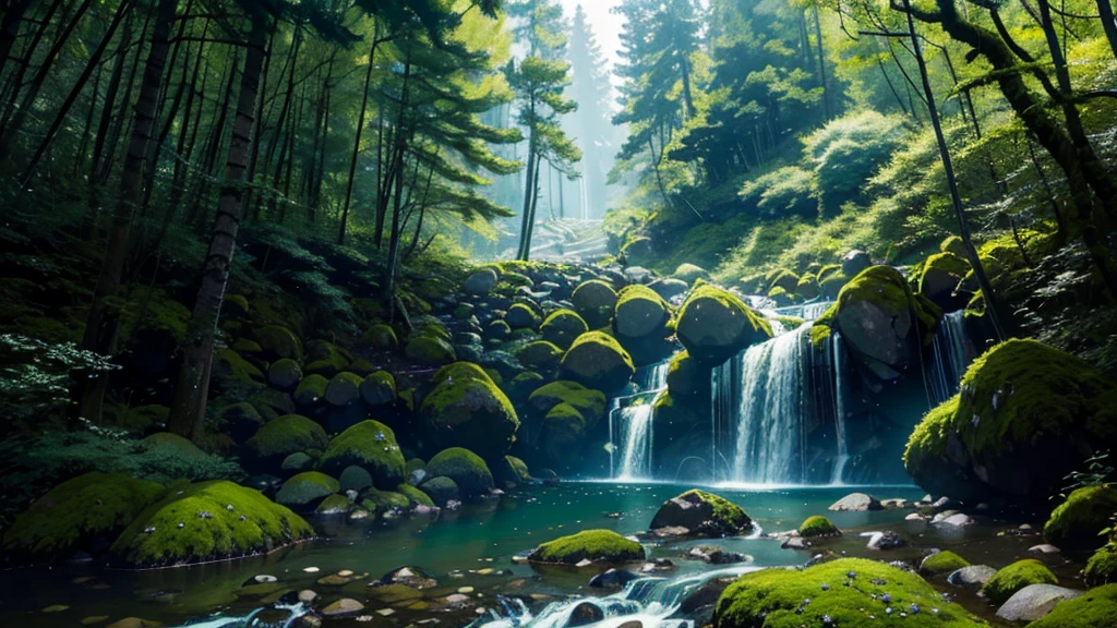 jpn、(mont、(In the deep forest、mosses)、falls、disturbing atmosphere)、shrines