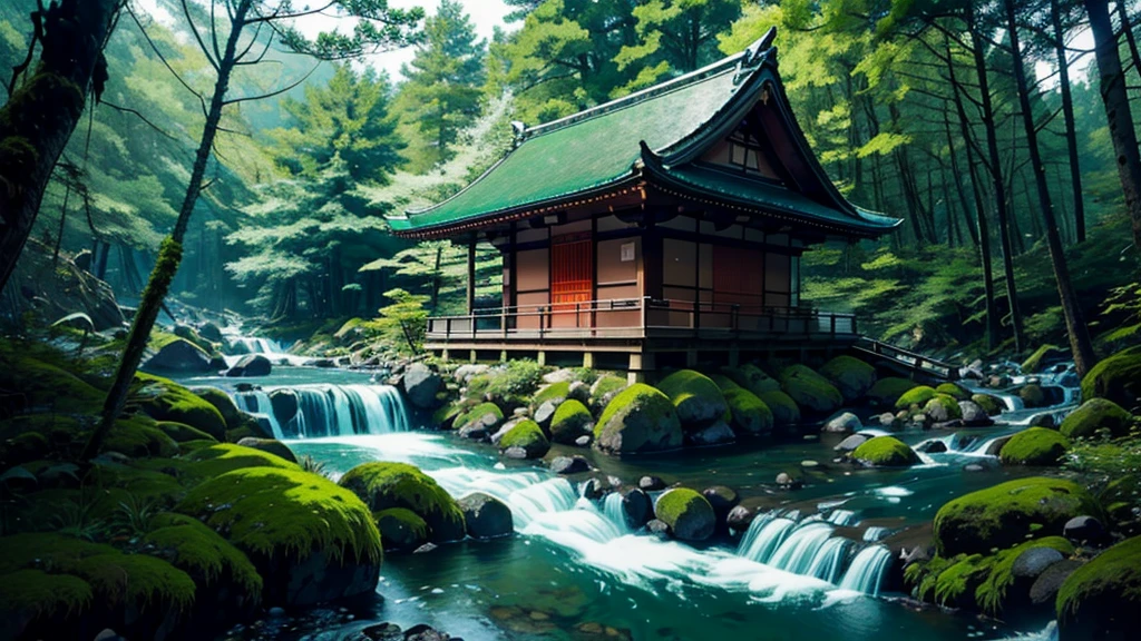 jpn、(mont、(In the deep forest、mosses)、falls、disturbing atmosphere)、shrines
