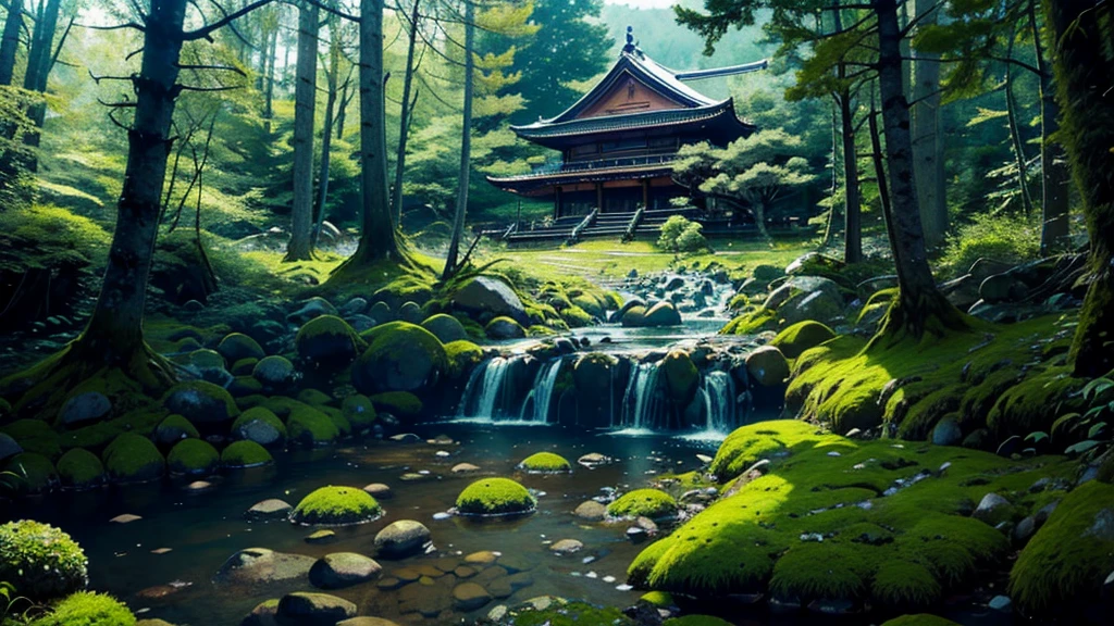 jpn、(mont、(In the deep forest、mosses)、falls、disturbing atmosphere)、shrines
