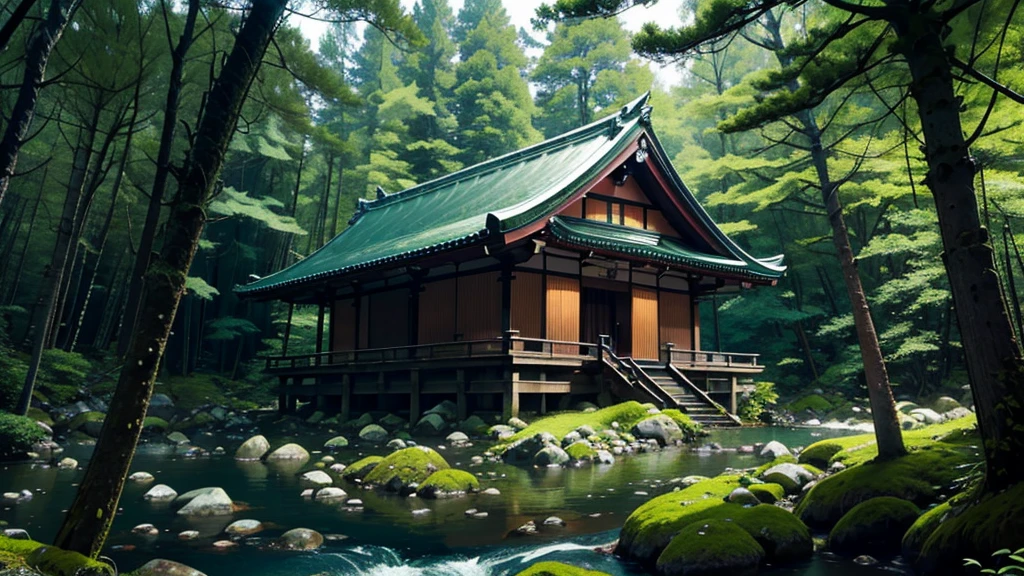 jpn、(mont、(In the deep forest、mosses)、falls、disturbing atmosphere)、shrines