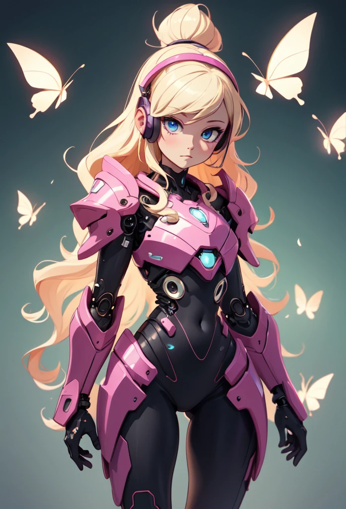 ((Highly accurate drawing in every detail)Extremely precise depiction)[High resolution],(detailed illustrations,Very fine and detailed drawing,Delicate drawn lines with tempo,Realistic texture expression),[color traced main line],[lab],[[hentai]] アニメ (CYBERGirl anime Beauty 13 years old Cyborg[wavy hair (platinum blonde)]),([butterfly wingagenta pink papillon cyberne armor [aurora armor] Only the body is transparent material) Cyber Headset,(Cybernetic [clear lenticular iris]),(intricate and beautiful decoration [Dense detail]),(Fine and beautiful skin expression [transparency]),((Precisely drawn eyes))[Perfect eyes detailed((Beautiful eyes like jewels)Iris drawn in precise detail)[clearly drawn pupils]],[eye light[Pinpoint lighting for the eyes]],[long and beautiful eyelashes],[precisely drawn hair [Beautiful and lustrous hair detailed]],(Perfectly hand detailed [Beautiful fingers with no damage [beautiful nails]]),(perfect anatomy(perfectly balanced proportions))[[full body portrait]],[[Highly constructed design]][ideal color coordination(Accurate simulation of light and material interactions)],([precision detail](detailed,高fine)),[Visual art that tells a story],((highest quality)fine[[High density drawing]])(4K quality).