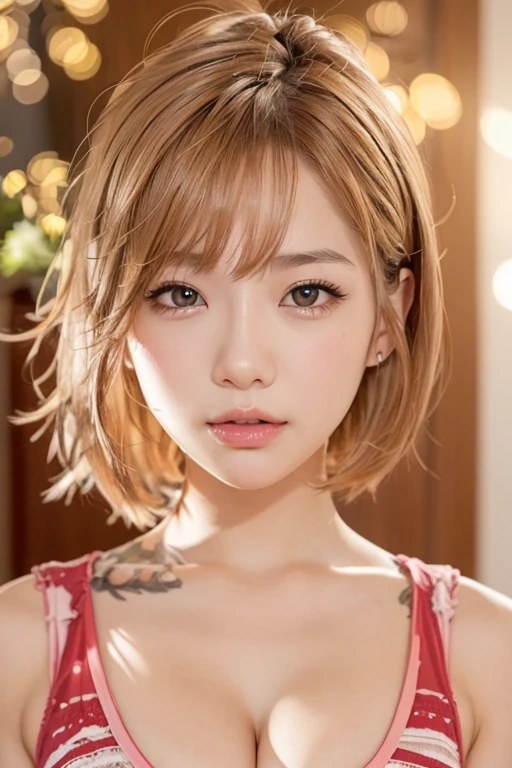 Pics:1.2, Female, Pajamas, Sexy, Breasts, Cleavage, Bed, Top