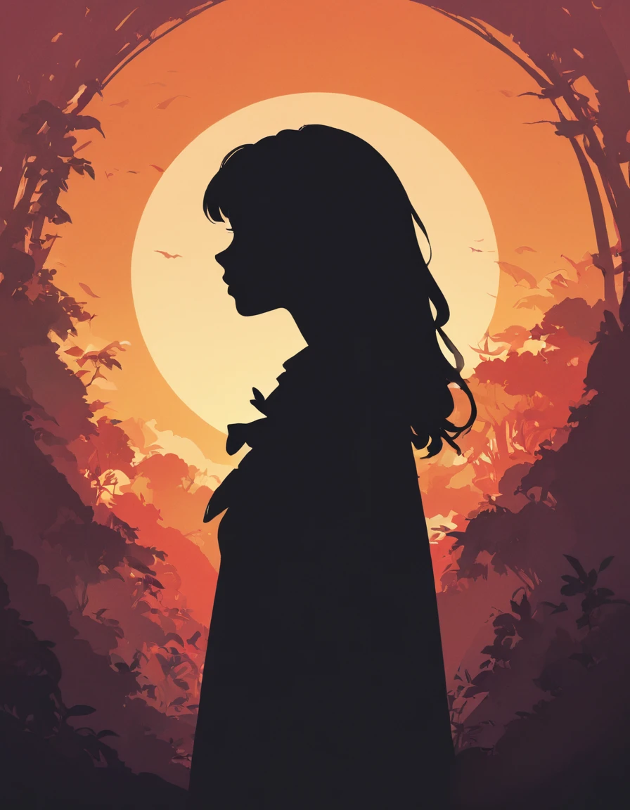 Silhouette of a girl, close, , Flat Design, Vector illustration, Graphic Illustration, Detailed 2D illustrations, Flat Illustration, Digital Illustration, Digital Art,