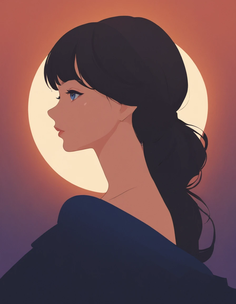 Silhouette of a girl,  close, , Flat Design, Vector illustration, Graphic Illustration, Detailed 2D illustrations, Flat Illustration, Digital Illustration, Digital Art,