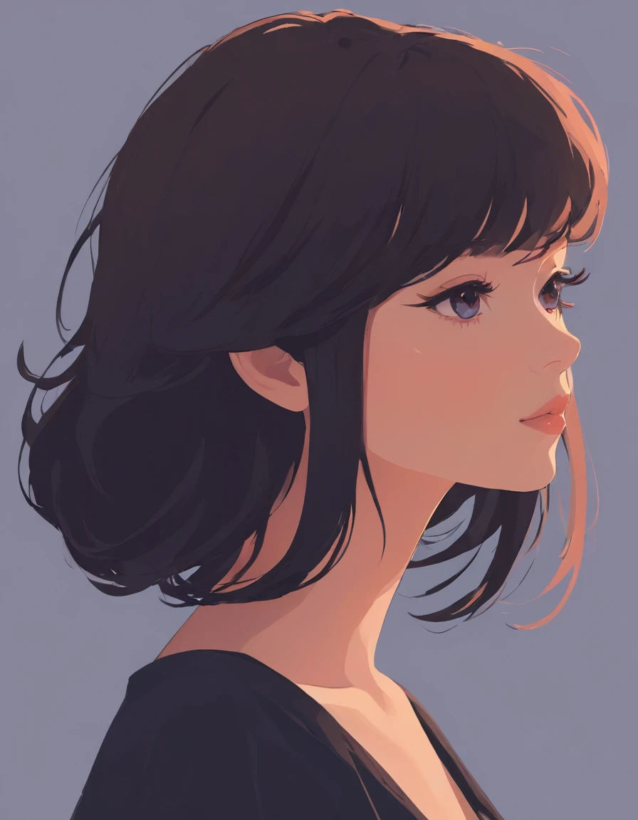 Silhouette of a girl, close, , Flat Design, Vector illustration, Graphic Illustration, Detailed 2D illustrations, Flat Illustration, Digital Illustration, Digital Art,