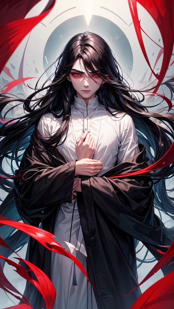 A young man reflected in his sight. Standing tall on the bridge, his face was surrounded by shiny black hair that fluttered slightly from the wind. He was mesmerized when he fully looked at his face.

The clear features such as the angled face and thick eyebrows above the long, hawk-like eyes, he could vaguely see the bright red eyelids that shone like gems when the thick, neat eyelashes blinked. It looked mysterious but captivated his eyes. The high, teardrop-shaped nose and the wavy red lips contrasted completely against the pale skin. Like... a vampire.
