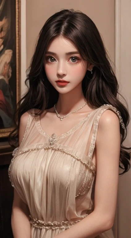 masterpiece, Highest quality, One girl, Gray Hair, smile, View your viewers, Adult, Fully mature, Holding flowers、high resolution、Ultra delicate、8k、Big eyes、Luxury Dresses