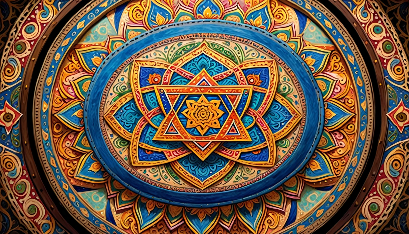 Mandala,The Shield of David in the center,India