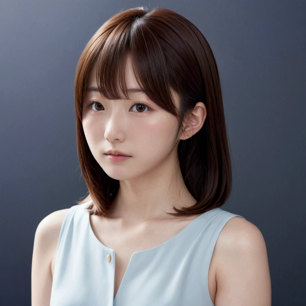 (8k、RAW Photos、Highest quality、masterpiece:1.2)、(Real、Photorealistic:1.4)、(Highly detailed 8K wallpapers)、(Professional Lighting、Cinematic lighting)、(18-year-old、Japanese、female、cute、Chiho、Sakimi-chan、Straight, shoulder-length brown hair:1.2)