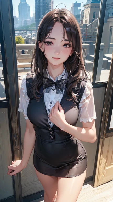 (As it is:1.4),((16K, masterpiece, RAW Photos, Highest quality,Ultra-high resolution, Realistic, Highly detailed CG integrated in 16K)), 8k, diamond, wallpaper, Written boundary depth,Beautiful Face:1.4. Cinematic Light,Beautiful Face,(Detailed face),Slender and pretty woman,smile