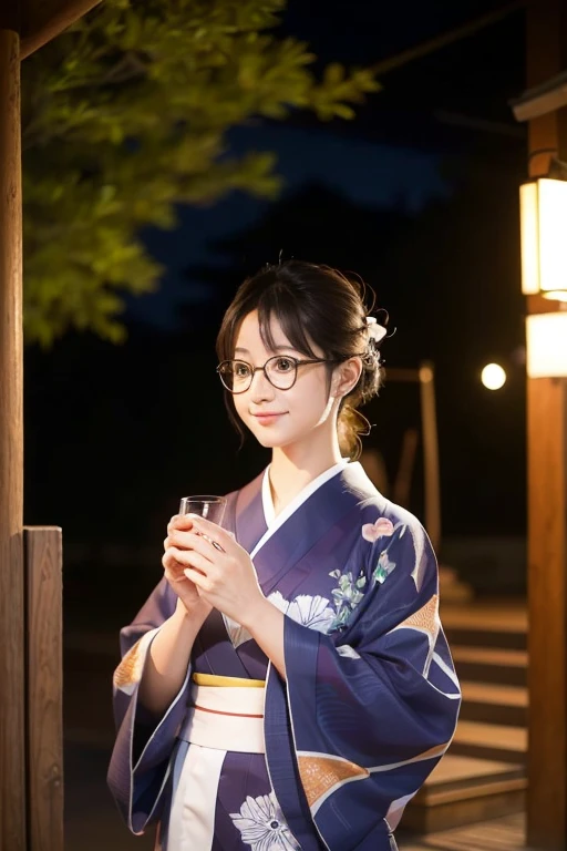 woman　Years on　40 steps away　Glasses　yukata　teacher　Night of the festival　Educators