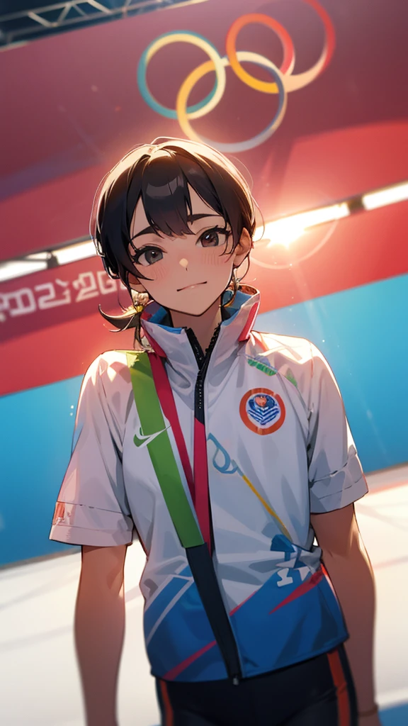 On the Olympic podium