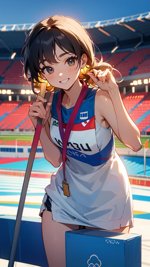 On the Olympic podium