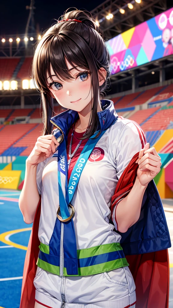On the Olympic podium