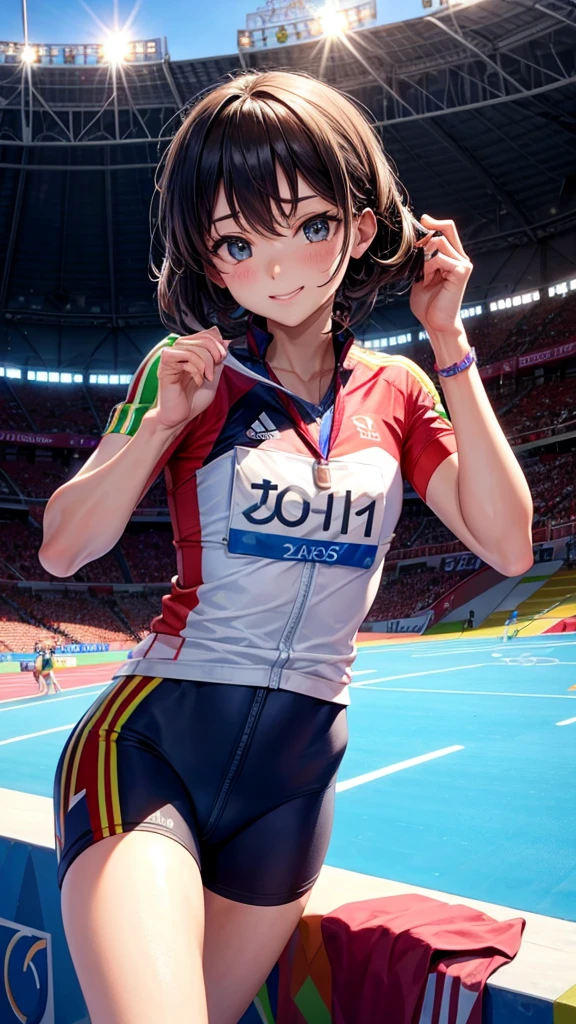 On the Olympic podium