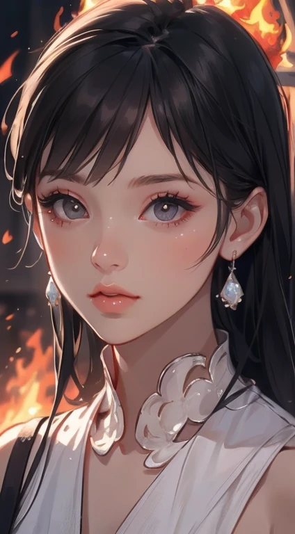masterpiece, Highest quality, One girl, Gray Hair, smile, View your viewers, Adult, Fully mature, Holding flowers、high resolution、Ultra delicate、8k、Big eyes、Luxury Dresses
