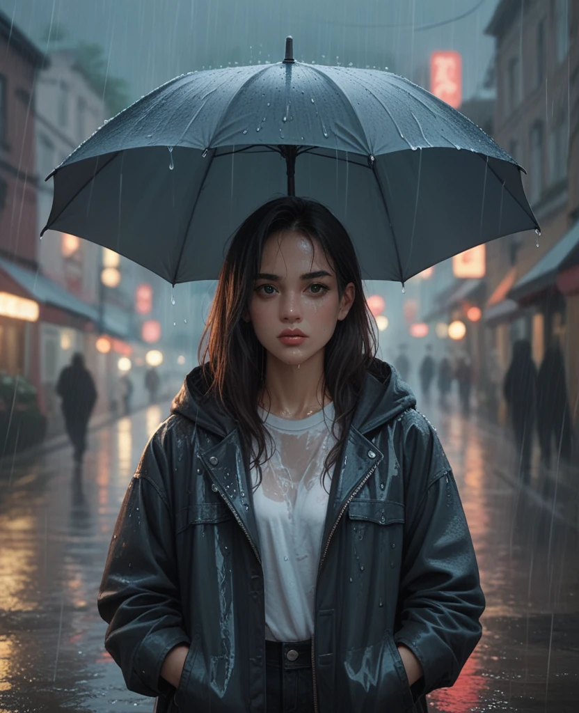 Woman in the rain