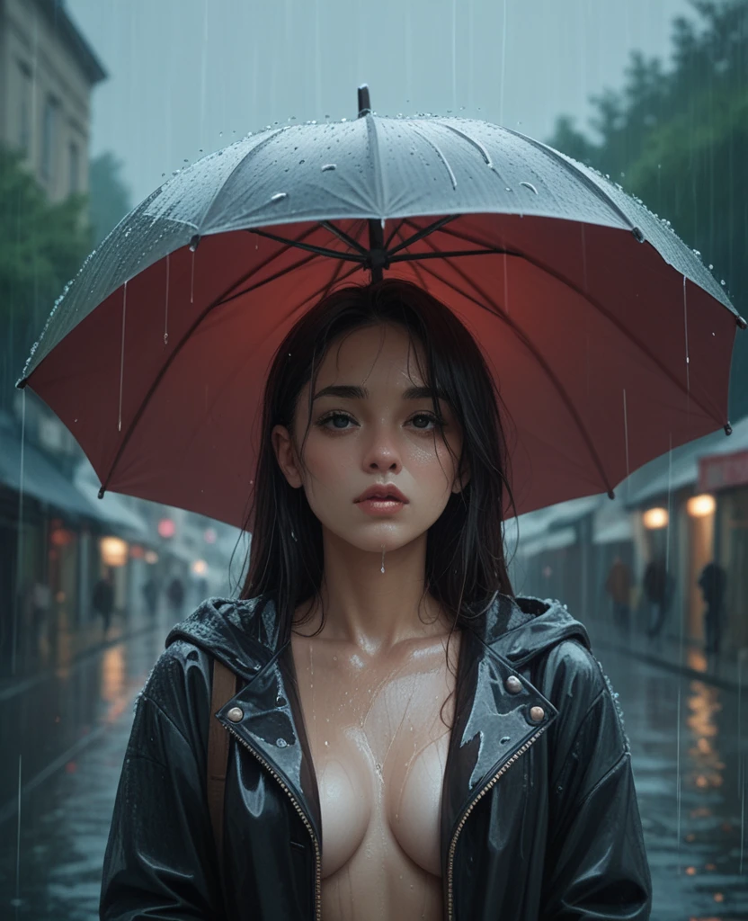 Woman in the rain