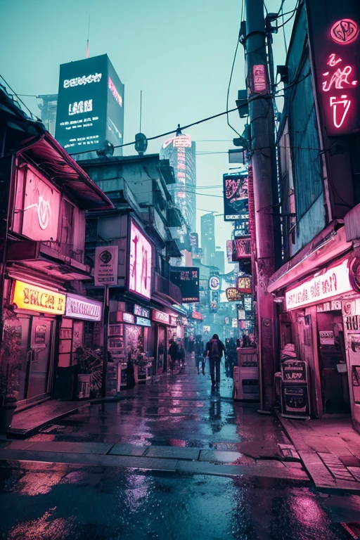 cyber punk Town background Clutter