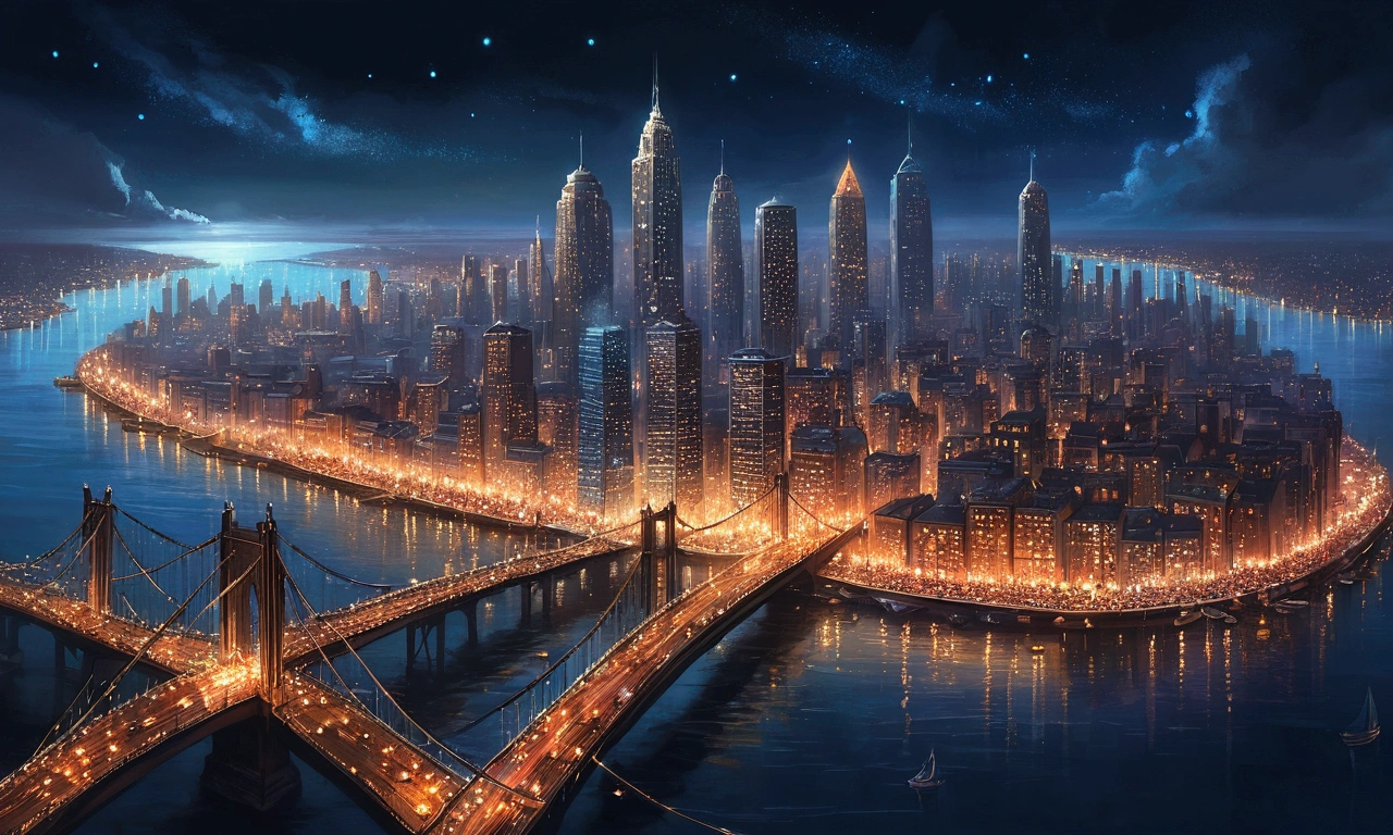 a painting of a city with lots of lights floating over it, glowing lights! digital painting, epic concept art. bokeh, glowing lights!! intricate, magical lights, . ethereal lights, floating lights, nightlight study, glowing lights!! highly detailed, inspired by Andreas Rocha, blurry and dreamy illustration, night lights, beautiful glowing lights, magic lights
