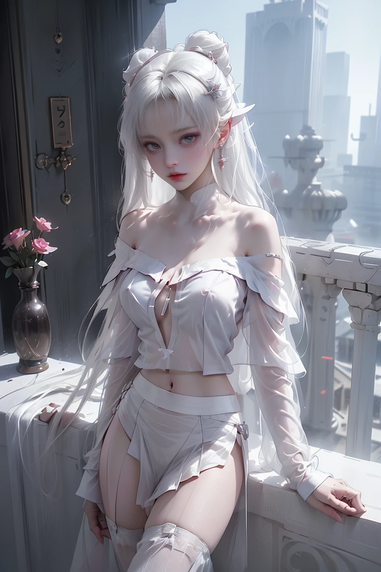 ((Woman standing on balcony of old castle))1.3)、(Neon light:0.1)、(NffSW:0.1)、accent lighting、((outside the window、 Misty skyscrapers))、(nipple)、(swollen eyes:1.2)、(delgado legs)、(Light on face and chest.)、They are thin、 ((the bottom of the chest is slightly visible))、(I can see under my chest、Navel and ribs visible)(lift your skirt)、((White thong panties are visible.)),of the highest quality works、Current job、Ultra-premium graphics、8k HD CG funciona、High quality graphics、Computer generated works in high definition、10x pixels、Ultra-fine detail:1. 1、High technical level:1.1 PhotoGenuine、natural light:1. 5、Light effects(Virtual Light effects:1.8)、((straight van、princess van))、((Very heavy、volume explosion:1.1)、((very long、Very heavy、Very voluminous side locks:1. 1)、hime cut、straight bangs、straight bangasterpiece、of the highest quality:1.5)、(ultra detailed 8k cg:1.4)、(超realist:1.25)、(Genuine:1.1. 4)、((by white gold))、thin eyebrows、High nose、Pretty red lips rosy cheeks、Delicate makeup face、beautiful face、Perfectly balanced face、()、Light-colored foundations improve the clarity of your skin..., 40k、Photography、、of the highest quality、(1. pretty eyes、light hair、White skin、Mister.. Escape.々Break、((half breast、:1.1))、of the highest quality、mesa、ultra high resolution、(Genuine:1.4)、RAWPhotography、(Perfect shape)、(delgado、:1.3)。 3)、delgado abdomen、(Girl standing on the balcony of an old castle),((masterpiece:1.5、8k、portrait、フォトリアリスティックでVery detailedなCG、Very detailed、particle effects、dynamic effects、Depth of written limit、cinematic light、Lens flare、ray tracing、realist:1.4、ultra high resolution:1.2、realist、realist,((alone）、(Semi-transparent off-shoulder white.Ｔwomen shirt:1.4)、（tight black mini skirt)モデル風のBreak:、side bust、(medium sized breasts)、detailed face、bright expression、young, Brighter, By piel