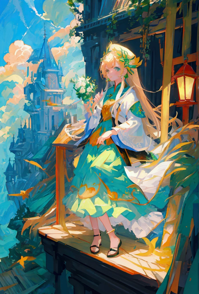 masterpiece, High resolution, Highest quality, Very detailed, wallpaper, Picturesque, world Tree、Aurora、Bright Sky