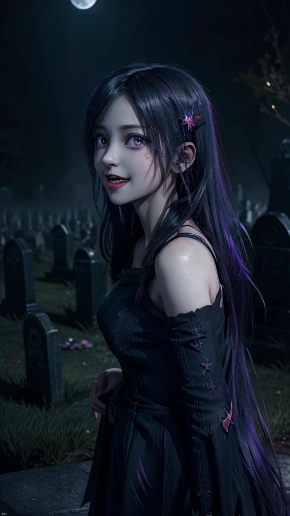 anime artwork anime artwork 1girl,abyss girl,open mouth,((masterpiece)), ((best quality)), 8k, high detailed, ultra-detailed, illustration, portrait, horror, gothic, (1girl), (sinister:1.2), a young girl with a grotesquely elongated mouth, standing in a dimly lit cemetery, moonlight casting eerie shadows, (ethereal and haunting),wisps of spectral mist, (spectral hands:1.1), reaching out from the tombstones, creating a sense of dread, (floating:1.3), surreal and nightmarish, (dark and foreboding), (motion blur), (glitch effect), (vibrance:1.2), (chromatic aberration), (saturated reds), (film grain), (sinister whispers:1.5), (sinister laughter:1.4), A chilling and unsettling atmosphere, capturing the girl's unsettling transformation into a creature of the night,. anime style, key visual, vibrant, studio anime, highly detailed
