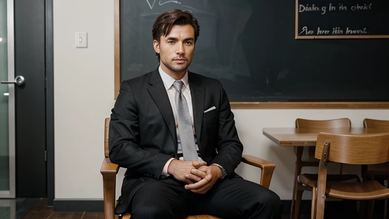 Business man sitting on a chair