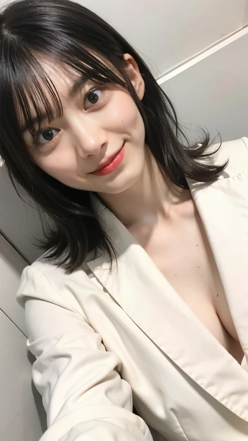 (8k、RAW Photos、Highest quality、masterpiece:1.2)、((Nipples、whole body、pubic hair、smile:1.3))、(Realistic、Realistic)、1 girl、((Nipples、naked、get up、After sexual、morning、 Hotel Bedroom、Lying in bed、Bathrobes、smile))、cute