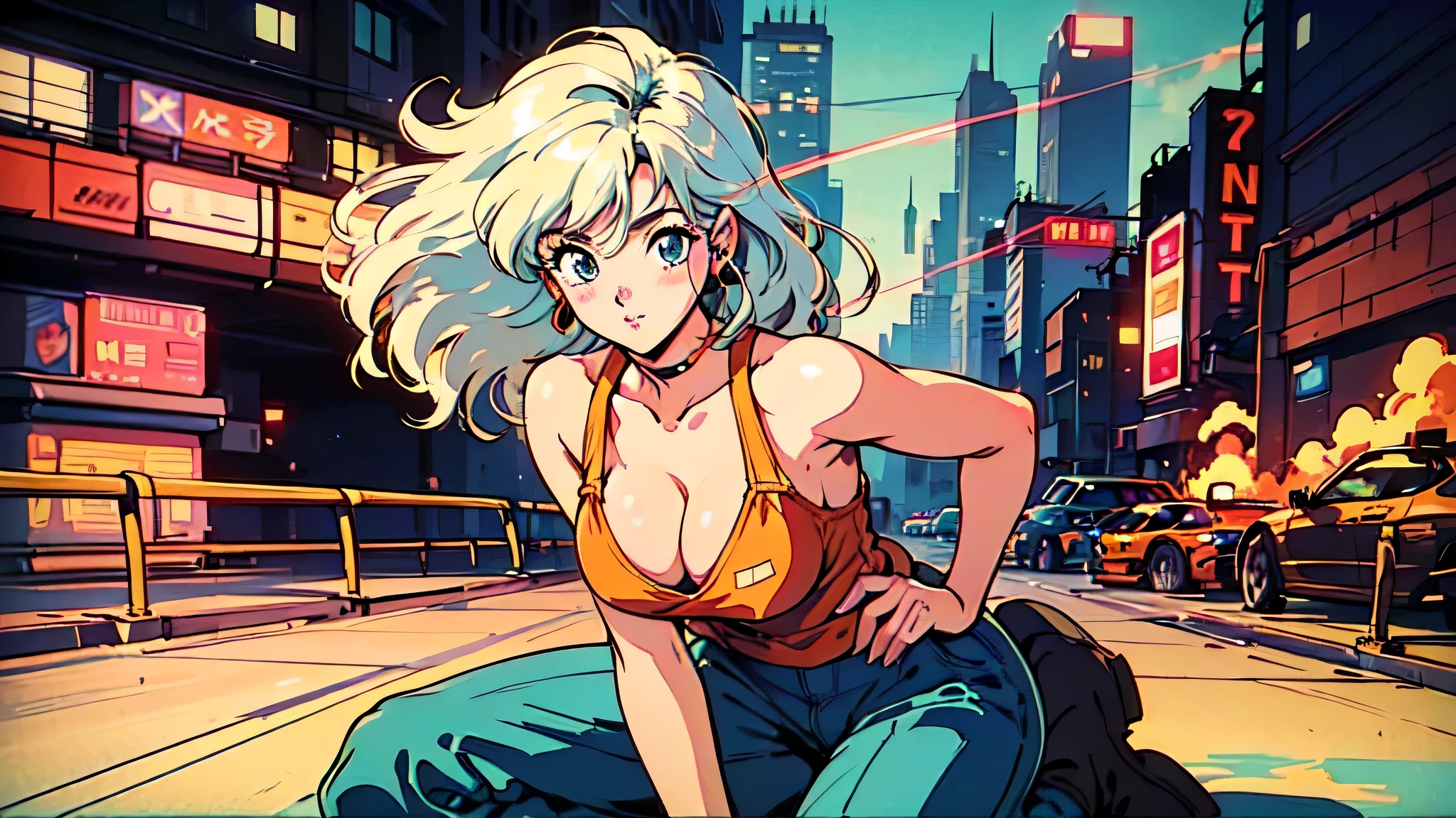 (80's, Retro, City Pop Poster:1.5), (Album cover), (masterpiece, Highest quality), (anime, figure),
Best Photo Poses, Dynamic Angle, Cowboy Shot, blonde Russian girl, 19 years old, Large Breasts, Wide Hips, Perky ass, Round ass,
girl, alone, smile, A perfect eye for detail, Delicate face, blue eyes,
High Fashion, wearing headphone, looking at viewers
