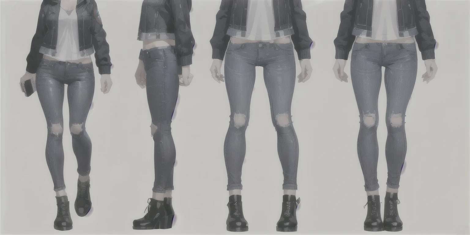 ((masterpiece)),(((Highest quality))),((Character design sheet)), Thin thighs,Long legs,18 year old Japanese girl, Cute type,The best smile:1.5、white long hoodie:1.5, Black panties peek:1.5,Short cut side wave ,