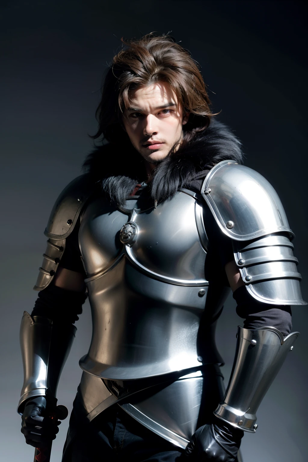 A furry lion-headed knight holding a large sword