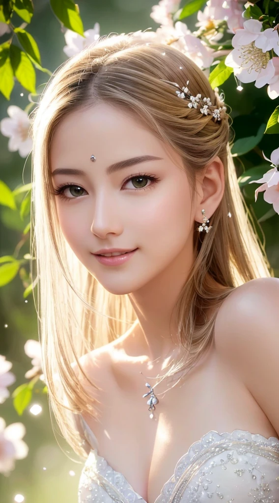 (Best quality,4K,A high resolution,Ultra-detailed,Realistic:1.37),Vivid colors,Sunlight,llight rays,bergamot,white blossoms,Beautiful girl,Exquisite features,Flowing hair,Serene expression,Garden setting,Elaborate dress,Soft sunlight,Gentle breeze,Cheerful ambiance,Backlit scene,a hint of smile,ethereal glowing,Fresh in the morning,Long shadows,harmony of nature,subtle reflections,Natural beauty,Twinkling dewdrops,Clear detail,serenity and calm,Sublime ingredients,Arrive at the branch,whispering leaves,Aromatherapy petals,with light glowing,Sparkling highlights,Subtle shadows,Soft focus,Sublime beauty,Whisper natural,Fantastical Atmosphere,Illuminated background.