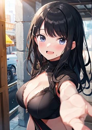 (Idol Master), (Highest quality, 8k, masterpiece, Very detailed:1.4), (Lens flare, Particles of light, Shine), Big Breasts, smile, Open your mouth, masterpiece, Highest quality, Very detailed, High resolution, Very detailedなCG, masterpiece, Official Art, From below, , Perfect body,Show me your hands, Sleep on your back, (Embarrassing:1.1), (blush:1.2), (orgasm:1.4), Open your mouth, charm, (shout:1.1), (Move a row:1.1), Long black hair