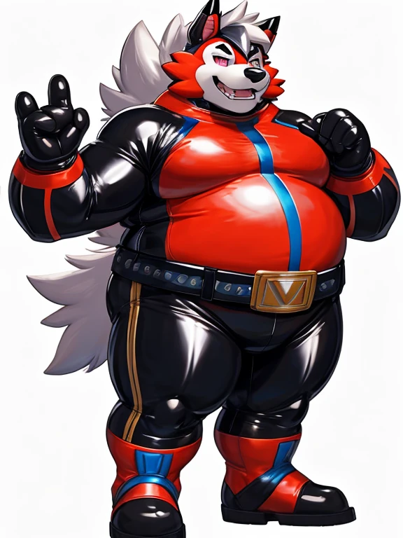 Standing pose,solo，male people，chubbiness，small fat， solo， Detailed pubic hair， A high resolution，， tmasterpiece，Excessive obesity，Obesity in the extremities，foot in the air，Correct body proportions，overweight，roadhog，proportions，overweight ,lycanroc,rad rubber hero suit,lycanroc helmet,Y-shaped mark belt,white boots and white glove,power ranger,rad rubber hero suit,rad rubber hero suit,rad rubber hero suit,rad rubber hero suit,rad rubber hero suit,rad rubber hero suit,rad rubber hero suit,rad rubber hero suit,rad rubber hero suit