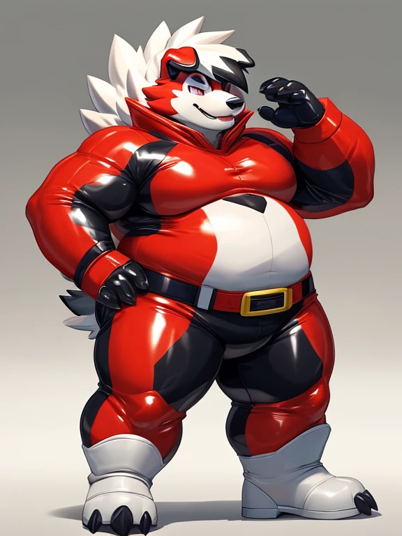 Standing pose,solo，male people，chubbiness，small fat， solo， Detailed pubic hair， A high resolution，， tmasterpiece，Excessive obesity，Obesity in the extremities，foot in the air，Correct body proportions，overweight，roadhog，proportions，overweight ,lycanroc,rad rubber hero suit,lycanroc helmet,Y-shaped mark belt,white boots and white glove,power ranger,rad rubber hero suit,rad rubber hero suit,rad rubber hero suit,rad rubber hero suit,rad rubber hero suit,rad rubber hero suit,rad rubber hero suit,rad rubber hero suit,rad rubber hero suit