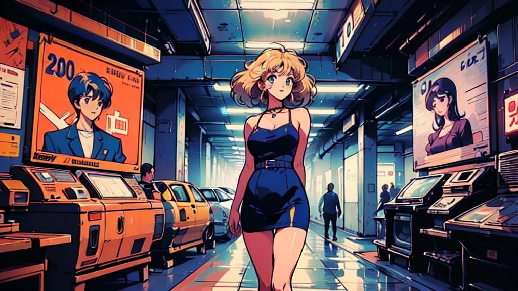 (80's, Retro, City Pop Poster:1.5), (Album cover), (masterpiece, Highest quality), (anime, figure),
Best Photo Poses, Dynamic Angle, Cowboy Shot, blonde Russian girl, 19 years old, Large Breasts, Wide Hips, Perky ass, Round ass,
girl, alone, smile, A perfect eye for detail, Delicate face, blue eyes,
High Fashion,