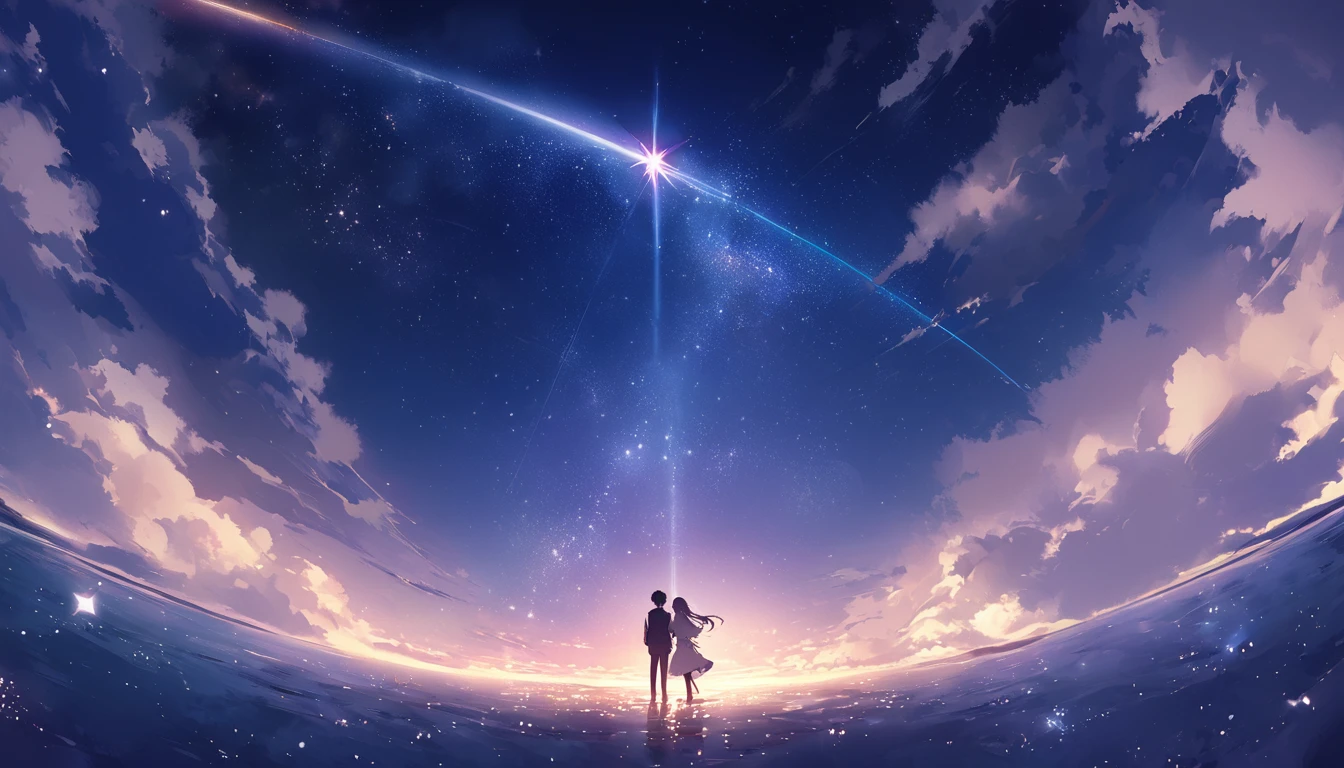 
イラストを作成するためのpromptを以下に示します。Please input it into illustration generation AI or services..。

prompt:

"Twinkling Star々The night sky is filled with, Each star shines brightly. This scene radiates a sense of love and connection., As if the stars were shining a light on your feelings for that special someone. background, soft, The gentle glow enhances the romantic atmosphere.. Starlight creates a path to the horizon, It symbolizes the bond between two people that transcends distance.."

