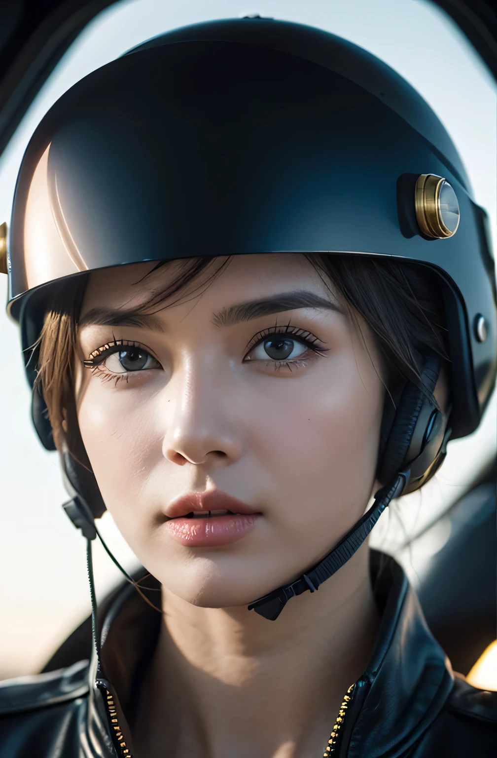 Close-up of a woman wearing a helmet,as well as, 2 0 2 1 4k frame grab, Barbarela, author:Anna Katharina Bullock, Fighter pilot in cockpit, Moody : : Wes Anderson, Retro Photography, Angry gorgeous woman, The Sixties, hurry up, Won the CGsociety, Pompadour style, Nazca, Photography 2015