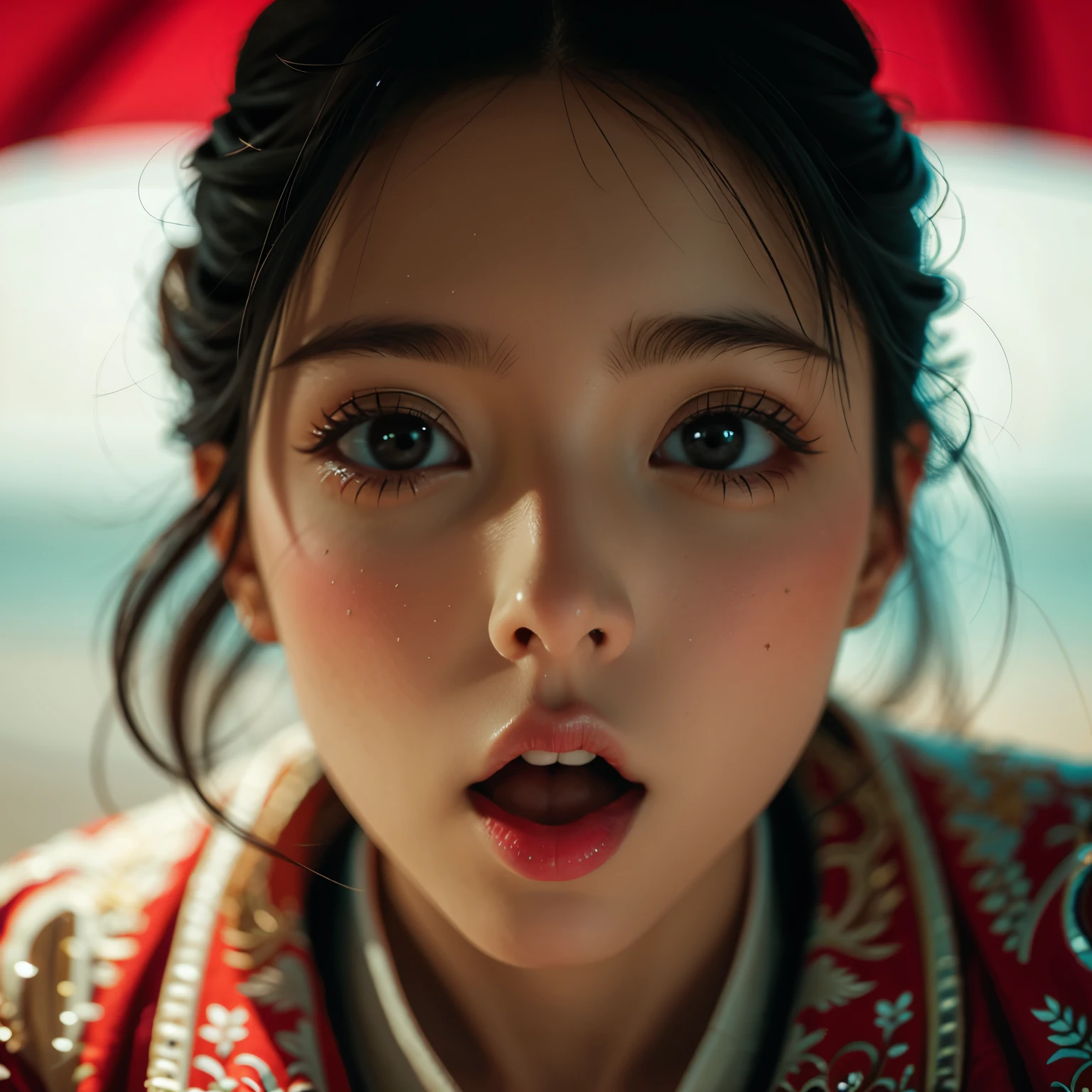 ExtremelyDetailed KAWAII girl Face,(Close-up big lips), glossy lips with beautiful details, Coquettish tongue, Kissing to camera, towards the viewer, 8K TopQuality masterpiece,an extremely delicate and beautiful (ProfessionalPhoto:1.37), Amazing,finely detail,official art,incredibly absurdres,ultra-detailed,close-up shot, close up, (fish eye lens), wide lens, macro lens,