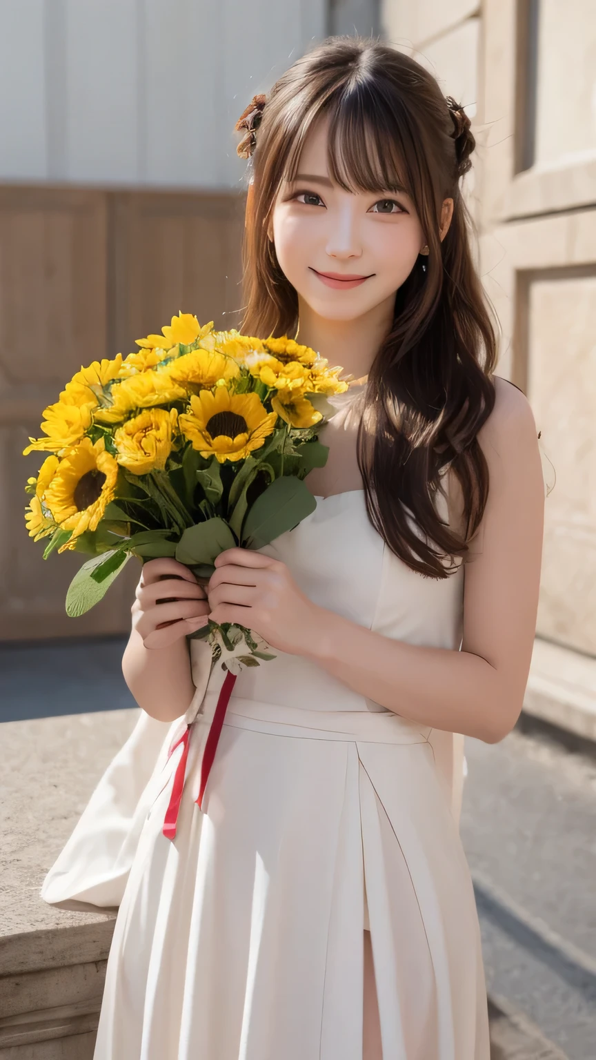 Best picture quality (8k, high resolution, Masterpiece: 1.2), super detailed, Random hairstyle, 26-year-old woman,
Extraordinary beautiful girl、Cute and beautiful face details、(Facing the children_v1:0.008)、
score_9, score_8_upper, score_7_upper,
Olympic Ancient Greek Art
,Holding a bouquet、Present a bouquet Dance, Hands holding out bouquet of flowers
,Active Pause ,
Beside her、The thunder danced。
Focus on the waist above
, random cute pose ,big eyes ,Puffy eyes , Heart Pupil, blush , huge shy smile , salute