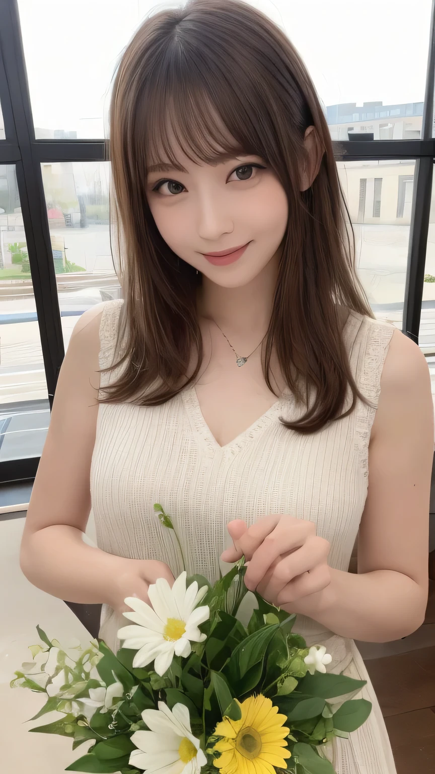 Best picture quality (8k, high resolution, Masterpiece: 1.2), super detailed, Random hairstyle, 26-year-old woman,
Extraordinary beautiful girl、Cute and beautiful face details、(Facing the children_v1:0.008)、
score_9, score_8_upper, score_7_upper,
Olympic Ancient Greek Art
,Holding a bouquet、Present a bouquet Dance, Hands holding out bouquet of flowers
,Active Pause ,
Beside her、The thunder danced。
Focus on the waist above
, random cute pose ,big eyes ,Puffy eyes , Heart Pupil, blush , huge shy smile , salute