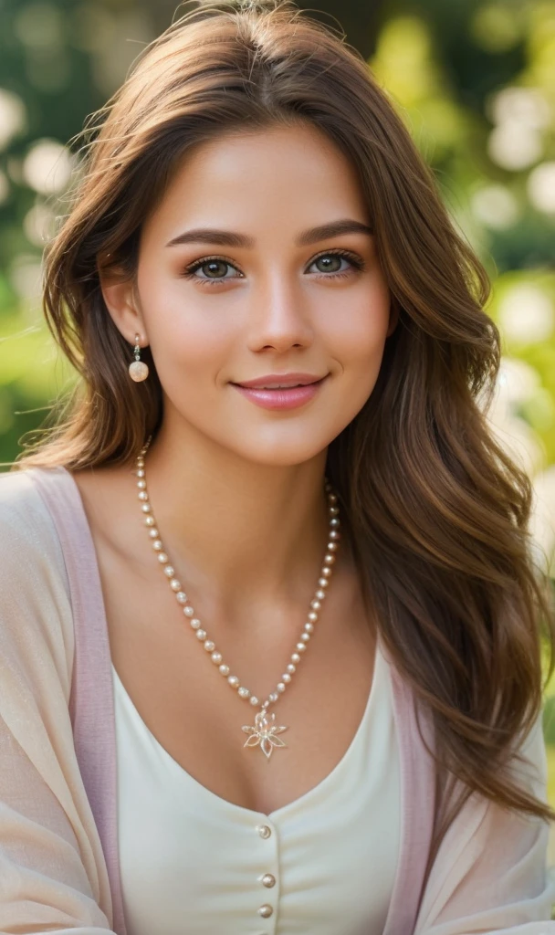 a smiling woman, 1girl, beautiful detailed eyes, beautiful detailed lips, extremely detailed face, longeyelashes, detailed portrait, cinematic lighting, photorealistic, highly detailed, intricate details, hyperrealistic, vibrant colors, warm color palette, natural skin tones, soft focus, glowing skin, elegant expression, serene mood