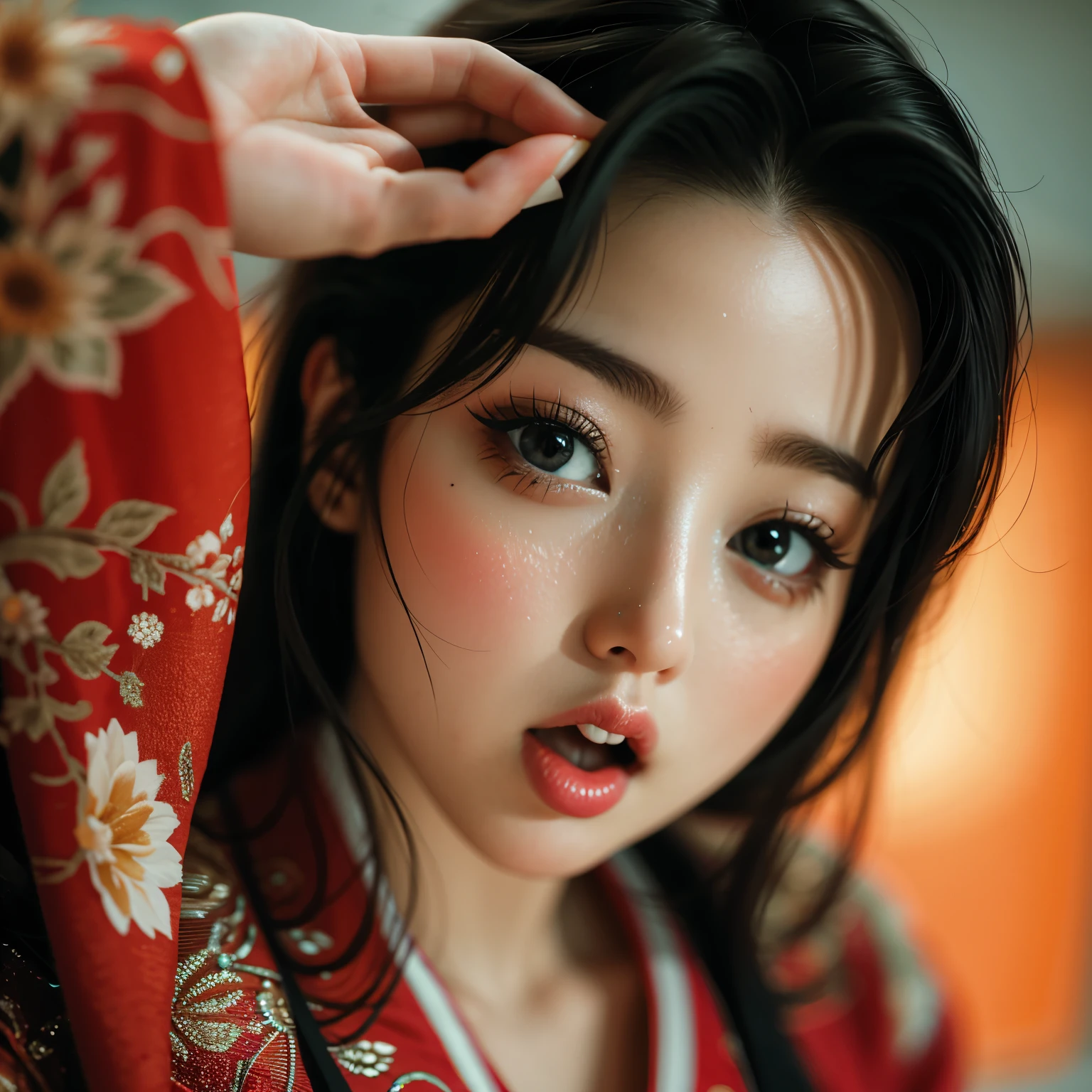 ExtremelyDetailed KAWAII girl Face,(Close-up big lips), glossy lips with beautiful details, Wet Coquettish tongue, Kissing to camera, towards the viewer Kissing, Half closing Eyes, 8K TopQuality masterpiece,an extremely delicate and beautiful (ProfessionalPhoto:1.37), Amazing,finely detail,official art,incredibly absurdres,ultra-detailed,close-up shot, close up, (fish eye lens), wide lens, macro lens, cum in mouth